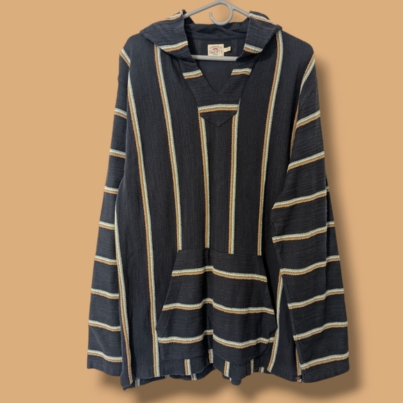 Faherty Navy Blue Herringbone Stripe Textured French Terry...